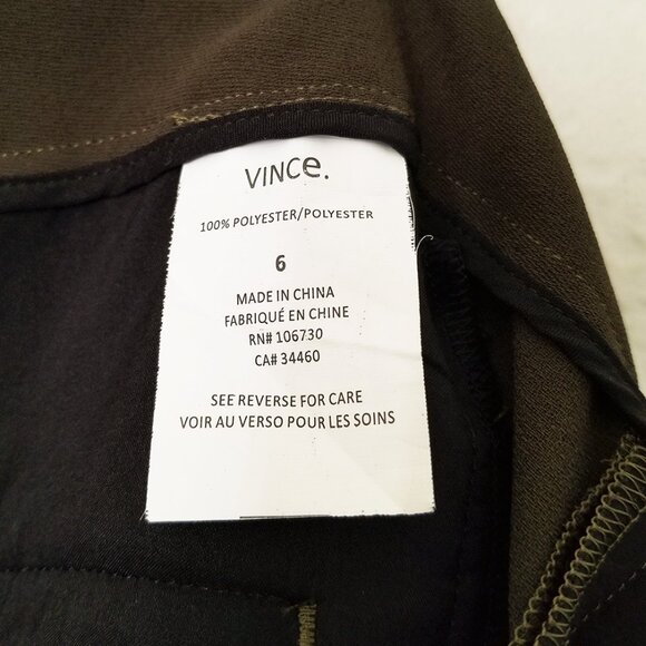 Vince Olive Green Pleated Front Crepe Jogger Pants Size 6 Ankle Crop Flowy $195 - Picture 7 of 14